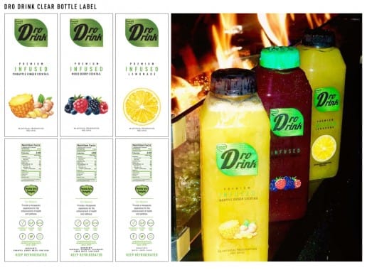 Dro Drink Clear Bottle Label