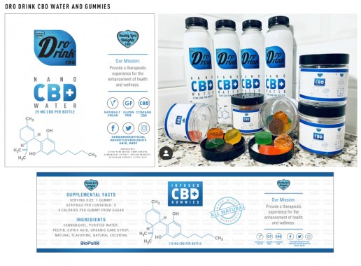 dro drink cbd water and gummies